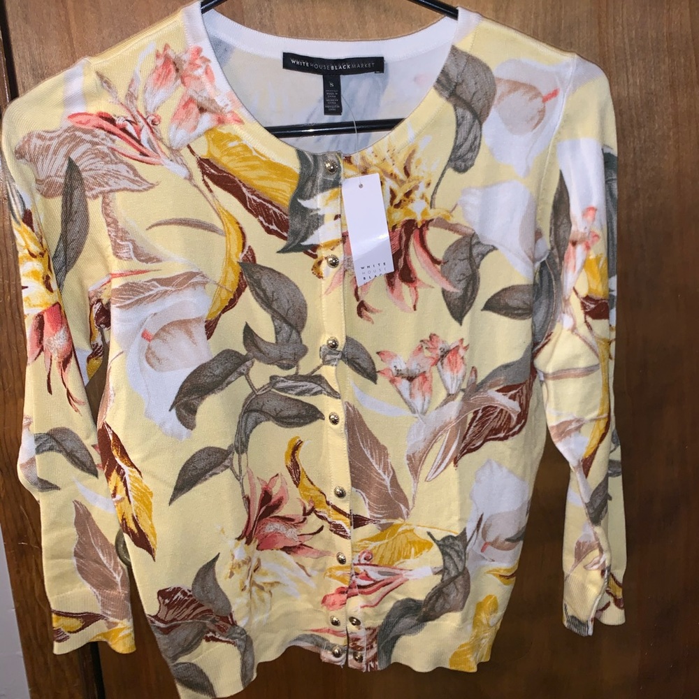 White House black market button up sweater